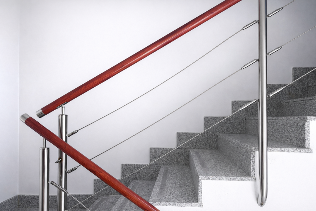 escalera metálica de aluminio para interiores