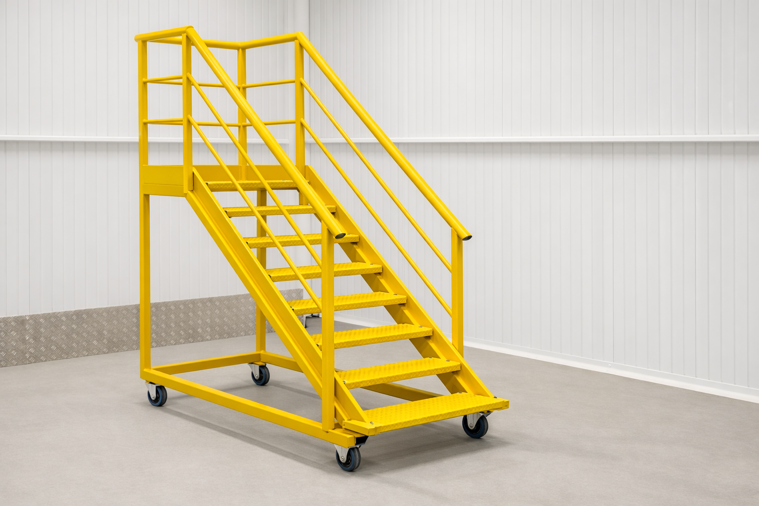 escaleras metálicas con ruedas