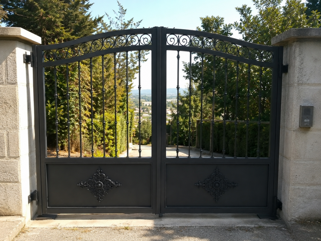 puerta metálica ornamentada